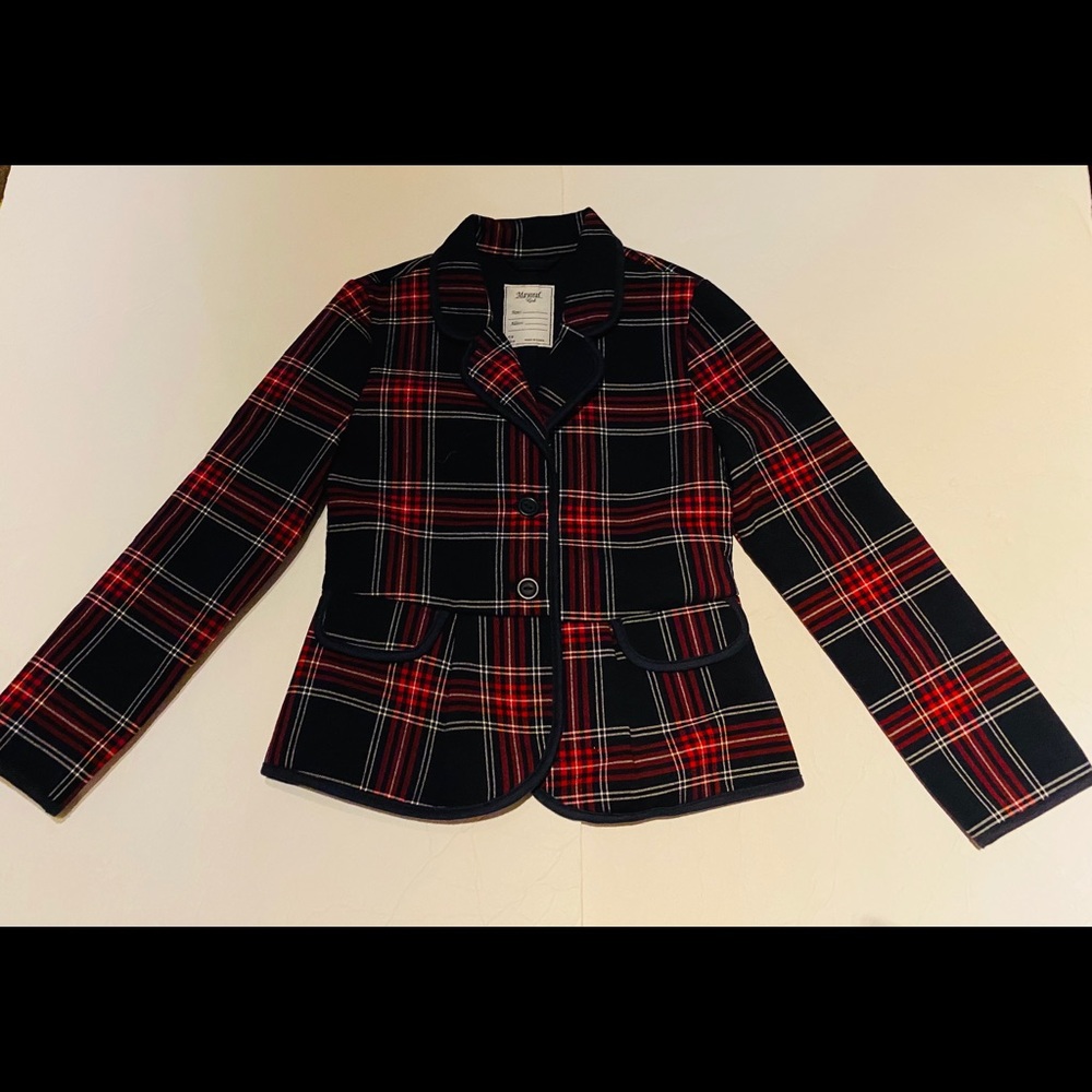 Mayoral Plaid Peplum Detail Jacket Size 8